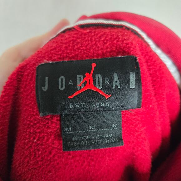 Air Jordan Mens Medium Red Embroudered Pullover Hoodie Sweatshirt 0828 - Picture 9 of 11
